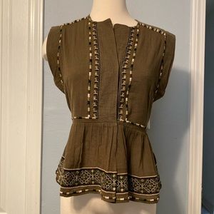 French Connection Embroidered tie back top Size 4